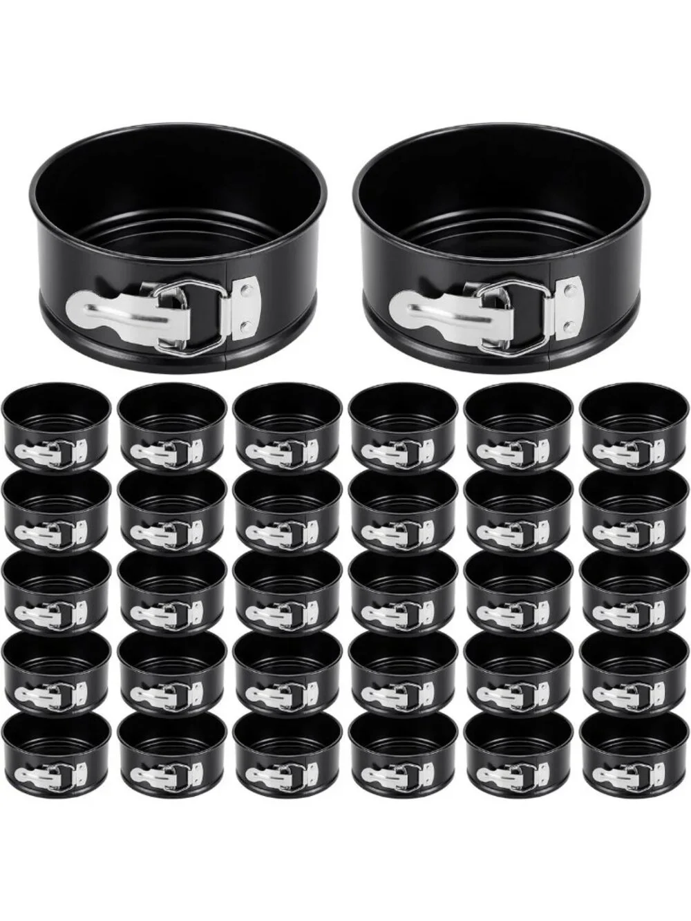 50 Pcs Nonstick Mini Springform Pans for Cheesecakes, Pizza & Quiches